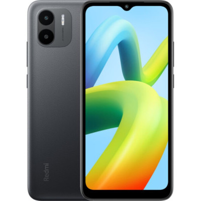 Смартфон Xiaomi Redmi A1 Black, 2 Nano SIM, 6.52" (1600х720) IPS, MediaTek Helio A22 4x2.0GHz, RAM 2GB, ROM 32GB, MicroSD (Max 128GB), GPS, Wi-Fi, BT, LTE, 3 Cam, Li-Ion 5000mAh, Android 12