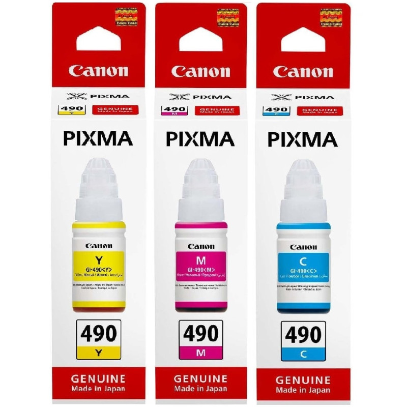 Комплект чорнила Canon GI-490, Cyan/Magenta/Yellow, G1400/G2400/G3400, 3x70 мл (SET490C/M/Y)