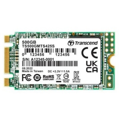 Твердотільний накопичувач M.2 500Gb, Transcend 425S, SATA3, 3D TLC, 530/480 MB/s, формат 2242 (TS500GMTS425S)