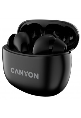 Навушники Canyon TWS-5, Black, бездротові (Bluetooth), мікрофон, зарядний бокс, стереозвук, функція "Handsfree", 40 / 500 mAh (CNS-TWS5B)