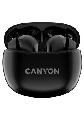 Навушники Canyon TWS-5, Black, бездротові (Bluetooth), мікрофон, зарядний бокс, стереозвук, функція "Handsfree", 40 / 500 mAh (CNS-TWS5B)