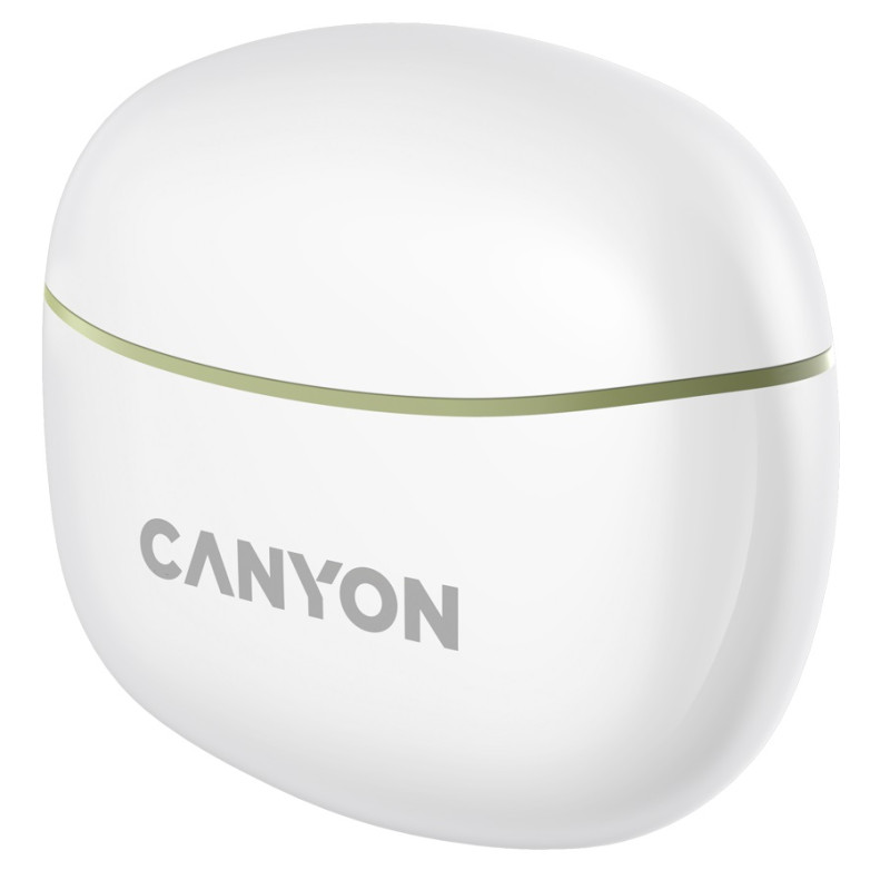 Навушники Canyon TWS-5, Green, бездротові (Bluetooth), мікрофон, зарядний бокс, стереозвук, функція "Handsfree", 40 / 500 mAh (CNS-TWS5GR)