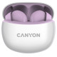 Навушники Canyon TWS-5, Purple, бездротові (Bluetooth), мікрофон, зарядний бокс, стереозвук, функція "Handsfree", 40 / 500 mAh (CNS-TWS5PU)