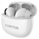 Навушники Canyon TWS-5, White, бездротові (Bluetooth), мікрофон, зарядний бокс, стереозвук, функція "Handsfree", 40 / 500 mAh (CNS-TWS5W)