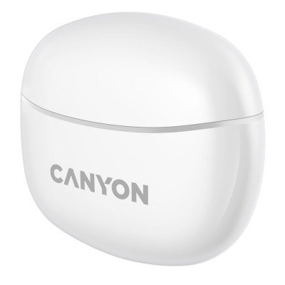 Навушники Canyon TWS-5, White, бездротові (Bluetooth), мікрофон, зарядний бокс, стереозвук, функція "Handsfree", 40 / 500 mAh (CNS-TWS5W)