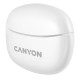 Навушники Canyon TWS-5, White, бездротові (Bluetooth), мікрофон, зарядний бокс, стереозвук, функція "Handsfree", 40 / 500 mAh (CNS-TWS5W)
