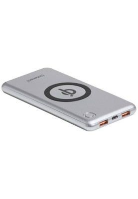 Універсальна мобільна батарея 10000 mAh, Intenso WPD10000, Grey, бездротова зарядка (Qi), 2xUSB, 1xType-C, PD, QC3.0 (7343531)