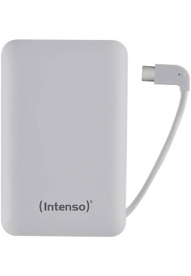 Універсальна мобільна батарея 10000 mAh, Intenso XC10000, White, 1xUSB, 1xUSB Type-C, вбудований кабель Type-C (7314532)