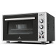 Електродуховка Castle CPE-40M, Black/Silver, 1300W, 40 л, конвекція, подвійне термостійке скло, підсвітка, схований нижній нагрівальний елемент, таймер, термостат, сховані регулятори, 2 емальовані протвеня та 1 решітка