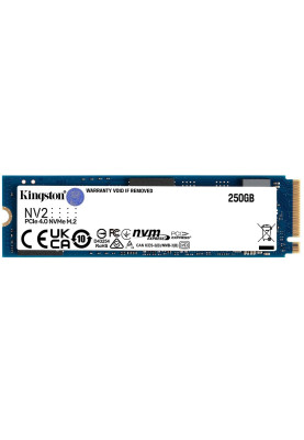 Твердотільний накопичувач M.2 250Gb, Kingston NV2, PCI-E 4.0 x4, 3D TLC, 3000/1300 MB/s (SNV2S/250G)