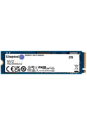 Твердотільний накопичувач M.2 2Tb, Kingston NV2, PCI-E 4.0 x4, 3D TLC, 3500/2800 MB/s (SNV2S/2000G)