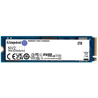 Твердотільний накопичувач M.2 2Tb, Kingston NV2, PCI-E 4.0 x4, 3D TLC, 3500/2800 MB/s (SNV2S/2000G)