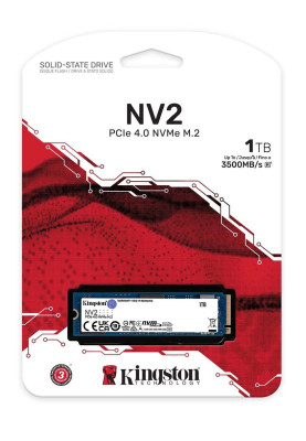 Твердотільний накопичувач M.2 1Tb, Kingston NV2, PCI-E 4.0 x4, 3D TLC, 3500/2100 MB/s (SNV2S/1000G)