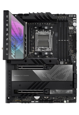 Материнська плата AM5 Asus ROG CROSSHAIR X670E HERO, X670, 4xDDR5, Int.Video (CPU), 4xSATA3, 3xM.2, 2xPCI-E 5.0 16x, 1xPCI-E 4.0 1x, ALC4082, Intel 2.5Gb, WiFi 6, Bluetooth 5.2, 2xUSB4.0/12xUSB3.2/4xUSB2.0, HDMI/2xType-C, ATX