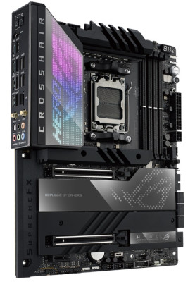 Материнська плата AM5 Asus ROG CROSSHAIR X670E HERO, X670, 4xDDR5, Int.Video (CPU), 4xSATA3, 3xM.2, 2xPCI-E 5.0 16x, 1xPCI-E 4.0 1x, ALC4082, Intel 2.5Gb, WiFi 6, Bluetooth 5.2, 2xUSB4.0/12xUSB3.2/4xUSB2.0, HDMI/2xType-C, ATX