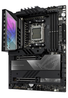Материнська плата AM5 Asus ROG CROSSHAIR X670E HERO, X670, 4xDDR5, Int.Video (CPU), 4xSATA3, 3xM.2, 2xPCI-E 5.0 16x, 1xPCI-E 4.0 1x, ALC4082, Intel 2.5Gb, WiFi 6, Bluetooth 5.2, 2xUSB4.0/12xUSB3.2/4xUSB2.0, HDMI/2xType-C, ATX