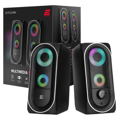 Колонки 2E PCS234 RGB, Black, USB (2E-PCS234BK)