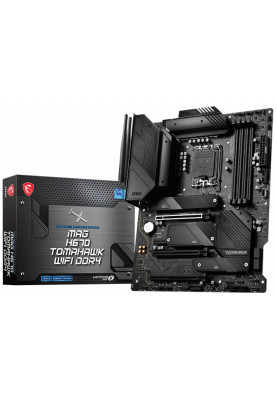 Мат.плата LGA1700, MSI MAG H670 TOMAHAWK WIFI DDR4, H670, 4xDDR4, CrossFire, Int.Video(CPU), 6xSATA3, 3xM.2, 3xPCI-E 16x 5.0, 1xPCI-E 1x 3.0, ALC897, I225V, WiFi 6, Bluetooth 5.2, 7xUSB3.2/10xUSB2.0, HDMI/DP, ATX