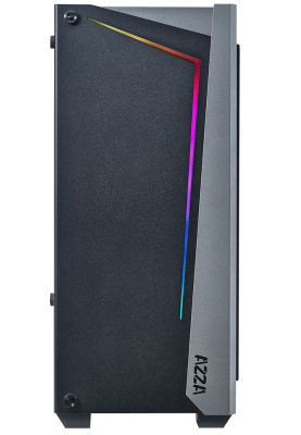 Корпус AZZA Apollo Black, без БЖ, Mid Tower, для ATX / Micro ATX / Mini ITX, 2xUSB 3.0, 1x120 мм ARGB Fan (CSAZ-430B-DF2)