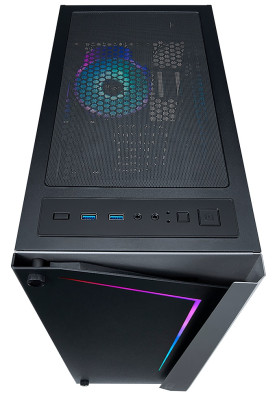 Корпус AZZA Apollo Black, без БЖ, Mid Tower, для ATX / Micro ATX / Mini ITX, 2xUSB 3.0, 1x120 мм ARGB Fan (CSAZ-430B-DF2)
