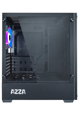 Корпус AZZA Apollo Black, без БЖ, Mid Tower, для ATX / Micro ATX / Mini ITX, 2xUSB 3.0, 1x120 мм ARGB Fan (CSAZ-430B-DF2)