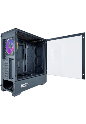 Корпус AZZA Apollo Black, без БЖ, Mid Tower, для ATX / Micro ATX / Mini ITX, 2xUSB 3.0, 1x120 мм ARGB Fan (CSAZ-430B-DF2)