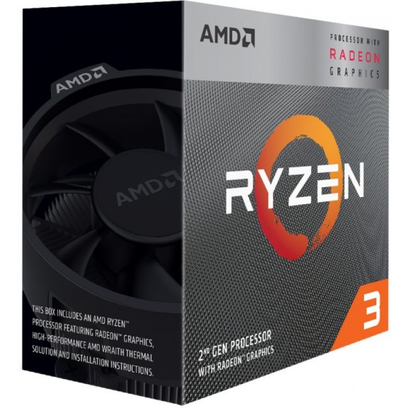 Процесор AMD (AM4) Ryzen 3 3200G, Box, 4x3.6 GHz (Turbo Boost 4.0 GHz), Radeon Vega 8 (1250 MHz), L3 4Mb, Zen+, 12 nm, TDP 65W (YD3200C5FHBOX)