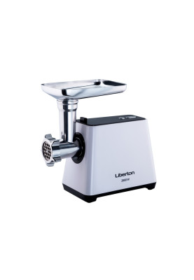 М'ясорубка Liberton LMG-28T White, 2800W, продуктивність 2кг/хв, 3 диски з отворами 3/5/7мм, насадка для томатів/ковбасок/кеббе, реверс, захист мотора від перегріву