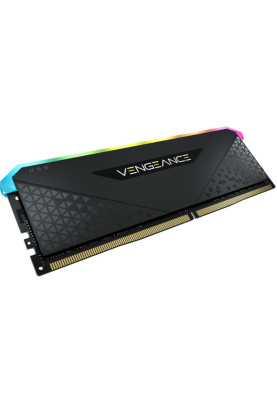 Пам'ять 16Gb DDR4, 3200 MHz, Corsair Vengeance RGB RS, Black, 16-20-20-38, 1.35V, з радіатором (CMG16GX4M1E3200C16)