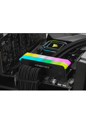 Пам'ять 16Gb DDR4, 3200 MHz, Corsair Vengeance RGB RS, Black, 16-20-20-38, 1.35V, з радіатором (CMG16GX4M1E3200C16)