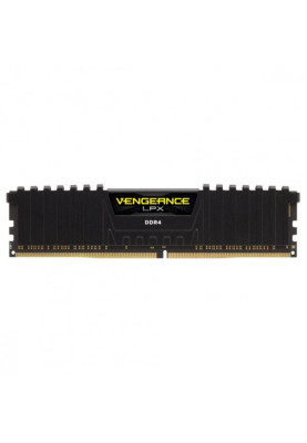 Пам'ять 16Gb DDR4, 3600 MHz, Corsair Vengeance LPX, Black, 18-22-22-42, 1.35V, з радіатором (CMK16GX4M1Z3600C18)