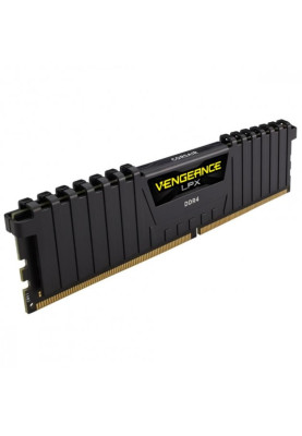 Пам'ять 16Gb DDR4, 3600 MHz, Corsair Vengeance LPX, Black, 18-22-22-42, 1.35V, з радіатором (CMK16GX4M1Z3600C18)