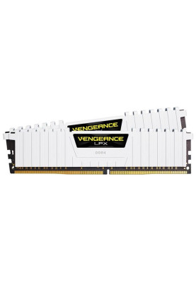 Пам'ять 16Gb x 2 (32Gb Kit) DDR4, 3200 MHz, Corsair Vengeance LPX, White, 16-20-20-38, 1.35V, з радіатором (CMK32GX4M2E3200C16W)