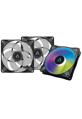 Вентилятор 140 мм, Arctic P14 PWM PST A-RGB, Black, 3 шт, 140х140х27 мм, PWM, ARGB підсвічування, 0-1900 об/хв, 4-pin, гідравлічний підшипник (ACFAN00257A)