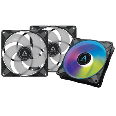 Вентилятор 140 мм, Arctic P14 PWM PST A-RGB, Black, 3 шт, 140х140х27 мм, PWM, ARGB підсвічування, 0-1900 об/хв, 4-pin, гідравлічний підшипник (ACFAN00257A)