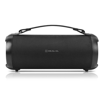Колонка портативна 1.0 REAL-EL X-707 Black, 8 Вт, пластиковий корпус, Bluetooth, MicroSD/USB, AUX, живлення від акумулятора, 1500мА*ч, керування сбоку