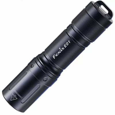 Ліхтар Fenix E01 V2.0, Black, 5-100 лм, до 35 м, ударостійкість 1 м, 3 режими роботи, батарея типу ААА, час роботи 0.5-25 год, IP68, 13 г