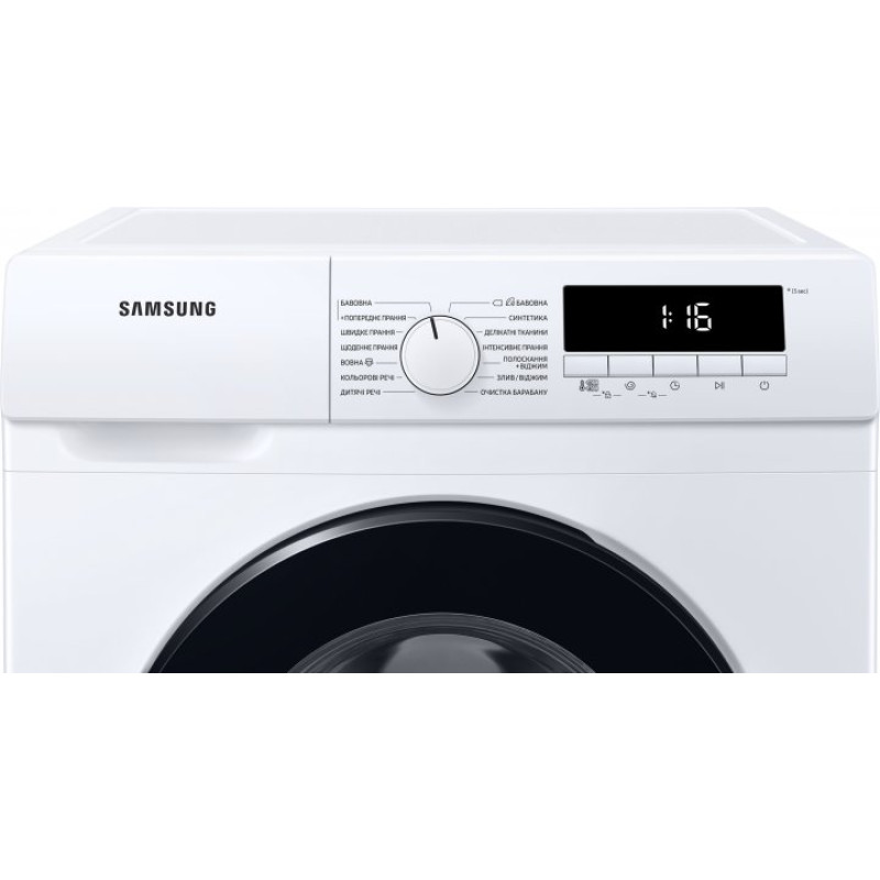 Пральна машина Samsung WW70T3020BW/UA, White, 7кг, фронтальна, вузька, 14 програм, швидкість віджиму 1200 об/хв, дисплей, клас енергоспоживання A+++, 85x59.5x44 см