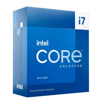 Процесор Intel Core i7 (LGA1700) i7-13700KF, Box, 16x3.4 GHz (Turbo Boost 5.4 GHz, 24 потоки), L3 30Mb Smart Cache, Raptor Lake, 7 nm, TDP 125W, розблокований множник, система охолодження в комплекті не йде (BX8071513700KF)