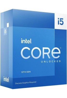 Процесор Intel Core i5 (LGA1700) i5-13600KF, Box, 14x3.5 GHz (Turbo Boost 5.1 GHz, 20 потоків), L3 24Mb Smart Cache, Raptor Lake, 7 nm, TDP 125W, розблокований множник, система охолодження в комплекті не йде (BX8071513600KF)