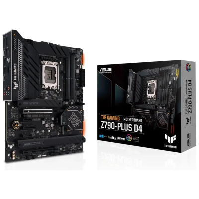 Материнська плата LGA1700, Asus TUF GAMING Z790-PLUS D4, Z790, 4xDDR4, Int.Video(CPU), 4xSATA3, 4xM.2, 1xPCI-E 16x 5.0, 1xPCI-E 16x 4.0, 1xPCI-E 4x 4.0, 2xPCI-E 1x 3.0, S1220A, Intel 2.5Gb, 10xUSB3.2/2xUSB2.0, HDMI/DP, ATX