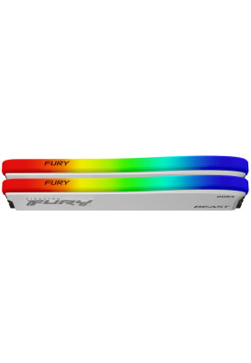 Пам'ять 16Gb x 2 (32Gb Kit) DDR4, 3600 MHz, Kingston Fury Beast RGB, White, 18-22-22, 1.35V, з радіатором (KF436C18BWAK2/32)