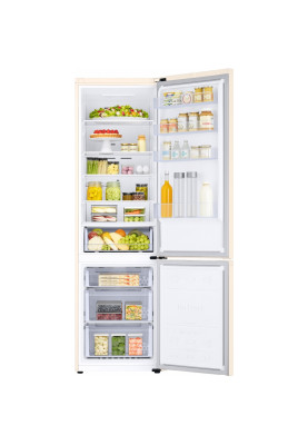 Холодильник Samsung RB38T600FEL/UA, Beige, двокамерний, загальний об'єм 400L, корисний об'єм 273L/112L, No Frost, внутрішній дисплей, A+, 203x59.5x65.8 см