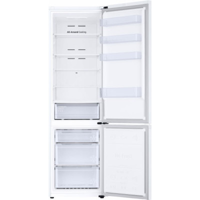 Холодильник Samsung RB38T600FWW/UA, White, двокамерний, загальний об'єм 400L, корисний об'єм 273L/112L, No Frost, внутрішній дисплей, A+, 203x59.5x65.8 см