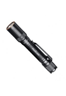 Ліхтар ручний Fenix E20 V2.0, Black, 5-350 лм, до 126 м, ударостійкість 1 м, водонепроникність 2 м, 4 режими роботи, батарея типу АА, час роботи 1.30-140 год, IP68, 42 г