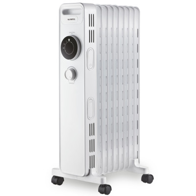 Обігрівач масляний Kumtel KUM-1225S White, 2000 Вт, до 20 м2, 9 секцій, режими роботи: 800/1200/2000, IP20, захист від перегріву, 595х330х125 мм