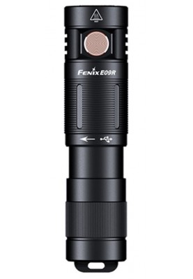 Ліхтар ручний Fenix E09R, 3-600 лм, до 124 м, ударостійкість 1 м, 5 режимів роботи, акумулятор 800 мАг, час роботи 1.5-70 год, IPX68, 45 г