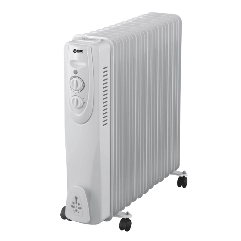 Обігрівач масляний VOX Electronics OH4313, White, 2500 Вт, підлоговий, 13 секцій, 3 режима потужності, термостат, захист від перегріву, велика поверхня нагріву, низький рівень шуму, 54.7х55.3х24 см