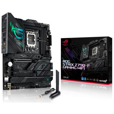 Материнська плата LGA1700, Asus ROG STRIX Z790-F GAMING WIFI, Z790, 4xDDR5, Int.Video(CPU), 4xSATA3, 4xM.2, 1xPCI-E 16x 5.0, 2xPCI-E 16x 4.0, 1xPCI-E 1x 3.0, ALC4080 + SV3H712, Intel 2.5Gb, WiFi 6, Bluetooth 5.3, 10xUSB3.2/6xUSB2.0, HDMI/DP, ATX