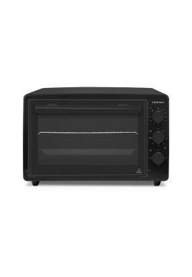 Електродуховка Liberton LEO-354 Black, 1300W, 35 л, металевий корпус, поворотні перемикачі, термостат 250°C, 3 режими, комплектація: решітка, деко, тримач для деко, внутрішнє покриття: цинкове